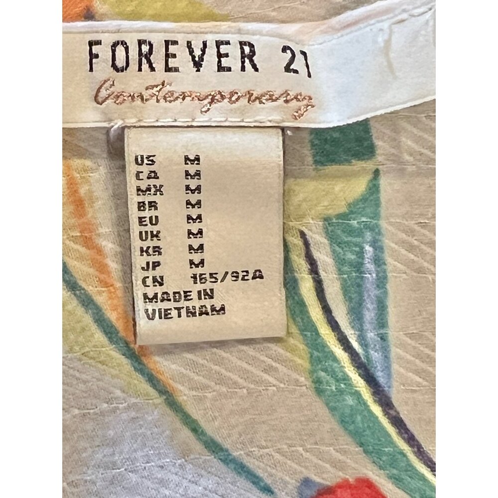 Forever 21 Floral Print Lightweight Open Front Cover-Up OS - Picture 7 of 7